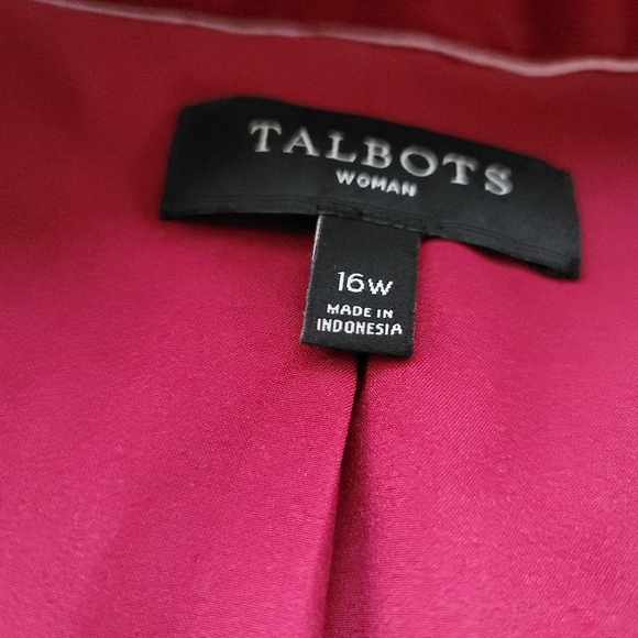 Talbots Corduroy Cotton Stretch 2-Button Blazer size 16W Red Gold Hardware - Picture 5 of 11